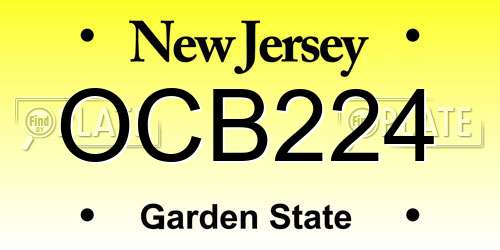 OCB224 New Jersey License Plate