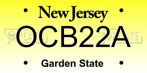 OCB22A New Jersey License Plate