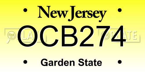 OCB274 New Jersey License Plate