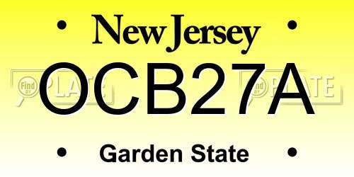 OCB27A New Jersey License Plate