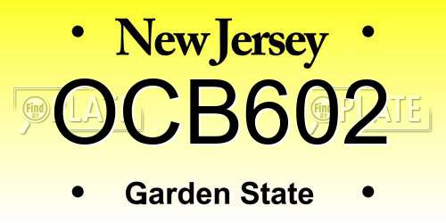 OCB602 New Jersey License Plate