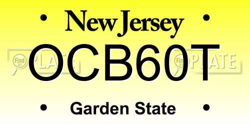 OCB60T New Jersey License Plate