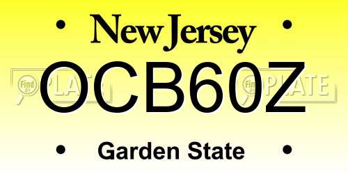 OCB60Z New Jersey License Plate
