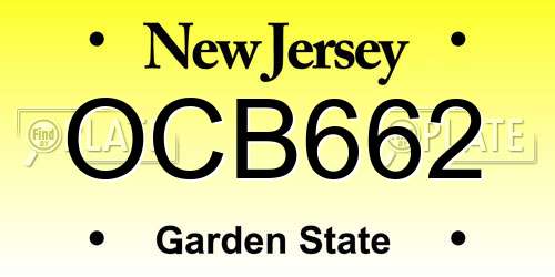 OCB662 New Jersey License Plate