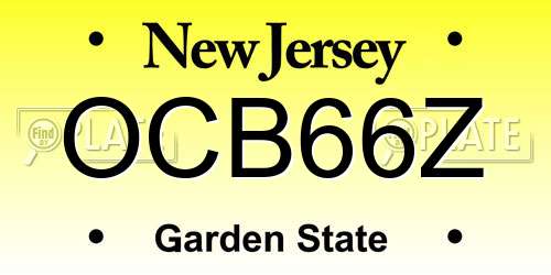 OCB66Z New Jersey License Plate
