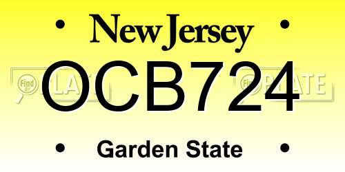 OCB724 New Jersey License Plate