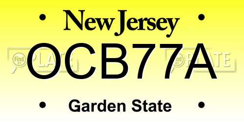 OCB77A New Jersey License Plate