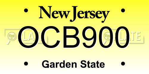 OCB900 New Jersey License Plate