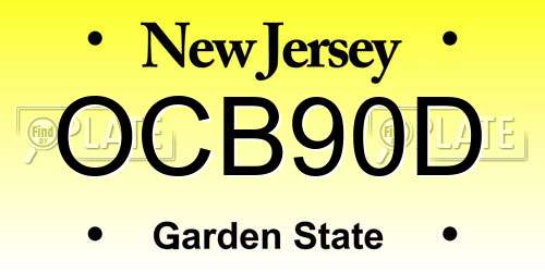 OCB90D New Jersey License Plate