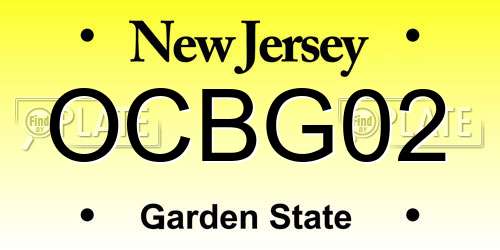 OCBG02 New Jersey License Plate