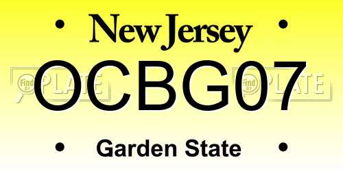 OCBG07 New Jersey License Plate