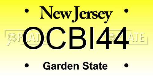 OCBI44 New Jersey License Plate