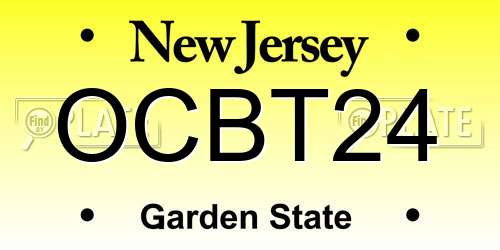 OCBT24 New Jersey License Plate