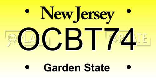 OCBT74 New Jersey License Plate