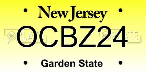 OCBZ24 New Jersey License Plate