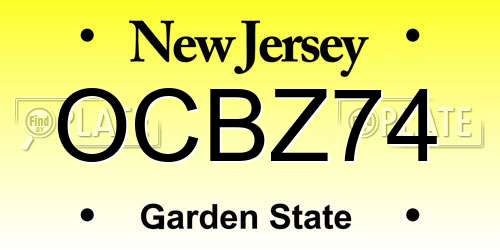 OCBZ74 New Jersey License Plate
