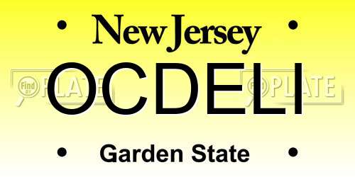 OCDELI New Jersey License Plate