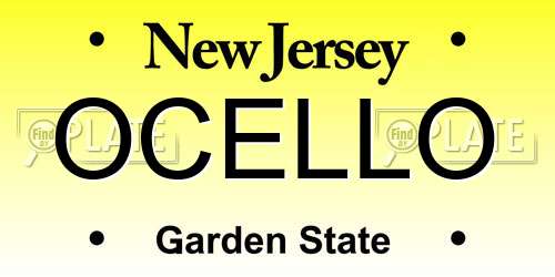 OCELLO New Jersey License Plate
