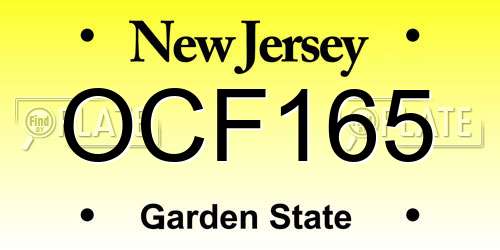 OCF165 New Jersey License Plate