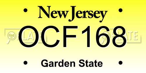 OCF168 New Jersey License Plate