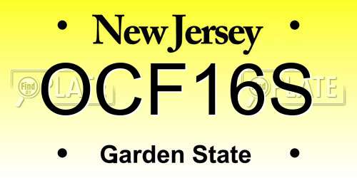 OCF16S New Jersey License Plate