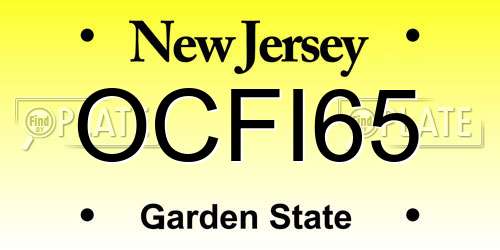 OCFI65 New Jersey License Plate
