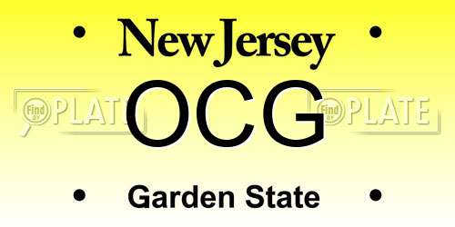 OCG New Jersey License Plate