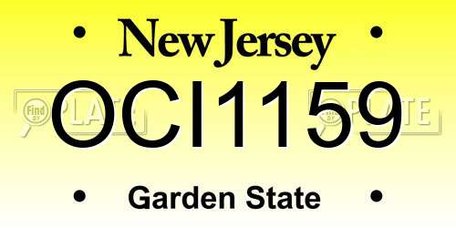 OCI1159 New Jersey License Plate