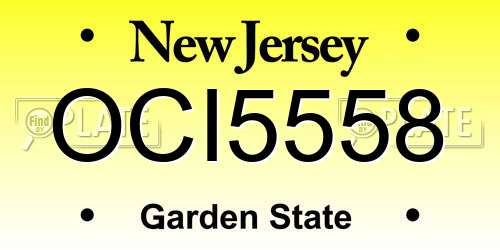 OCI5558 New Jersey License Plate