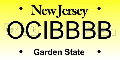 OCIBBBB New Jersey License Plate
