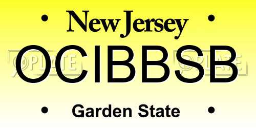 OCIBBSB New Jersey License Plate
