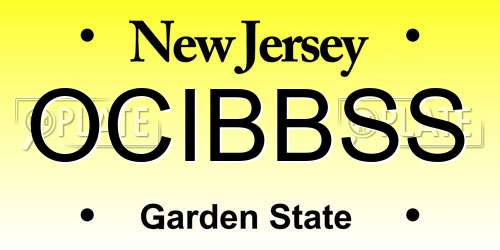 OCIBBSS New Jersey License Plate