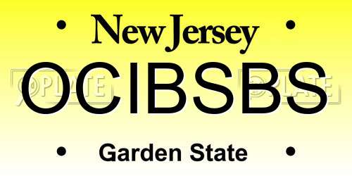 OCIBSBS New Jersey License Plate