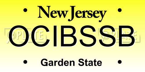 OCIBSSB New Jersey License Plate