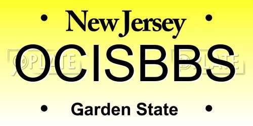 OCISBBS New Jersey License Plate
