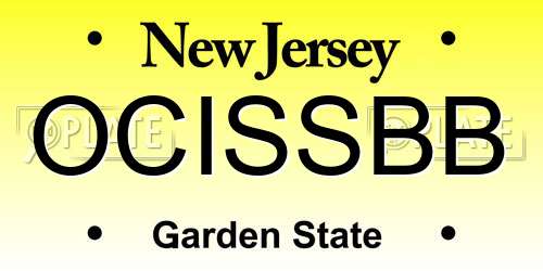OCISSBB New Jersey License Plate