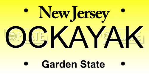 OCKAYAK New Jersey License Plate