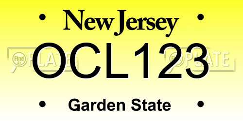 OCL123 New Jersey License Plate