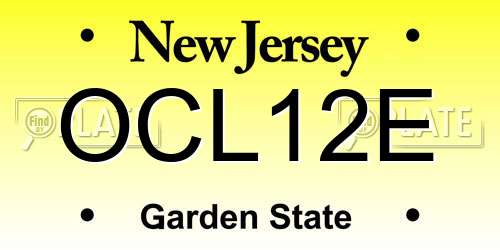 OCL12E New Jersey License Plate
