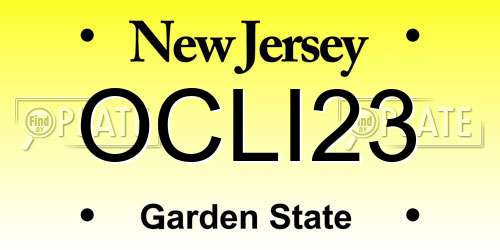 OCLI23 New Jersey License Plate