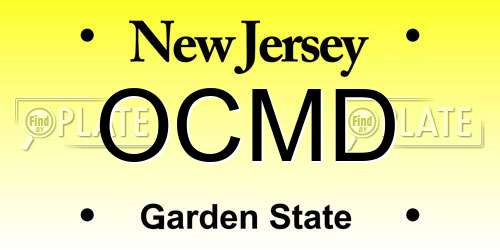 OCMD New Jersey License Plate