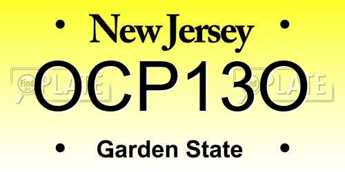OCP13O New Jersey License Plate