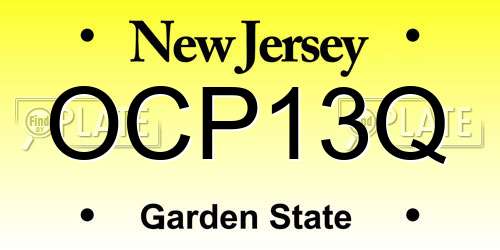 OCP13Q New Jersey License Plate