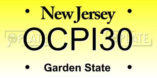 OCPI30 New Jersey License Plate
