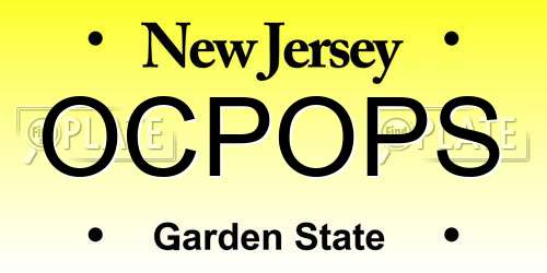 OCPOPS New Jersey License Plate