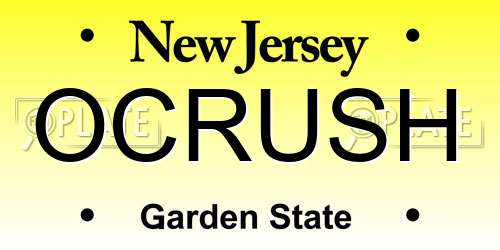 OCRUSH New Jersey License Plate