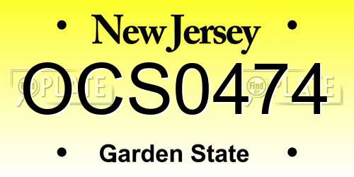 OCS0474 New Jersey License Plate