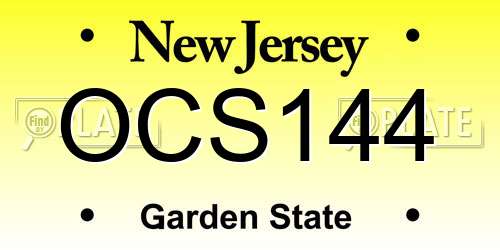 OCS144 New Jersey License Plate