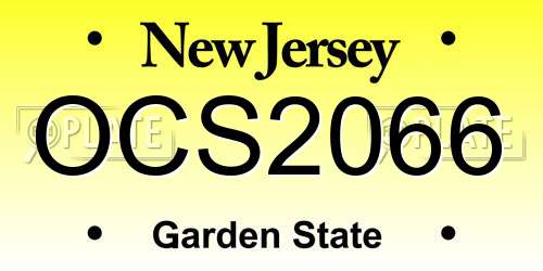 OCS2066 New Jersey License Plate