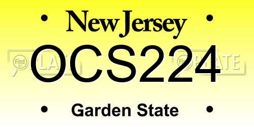 OCS224 New Jersey License Plate